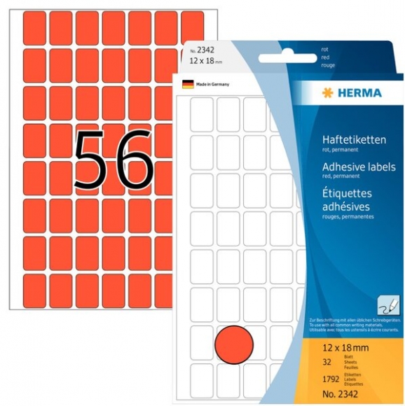 Etikett 12x18mm Vielzweck rt 1792Et