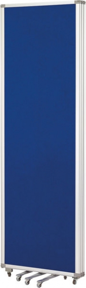 Filzwand, mobil, klappbar, blau 3 x 1800x600mm, Alurahmen
