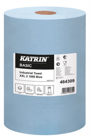 Putzrolle Katrin Basic XXL 2 blue 1000 Bl.,2 lg.2x360m Blatt 38x36cm