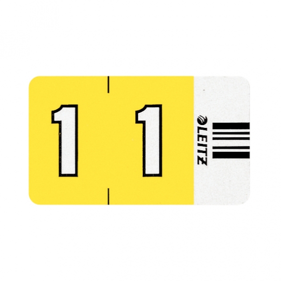 Ziffern-Signal-Streifen, 1, gelb, selbstklebend, auf Trägerbandstreifen