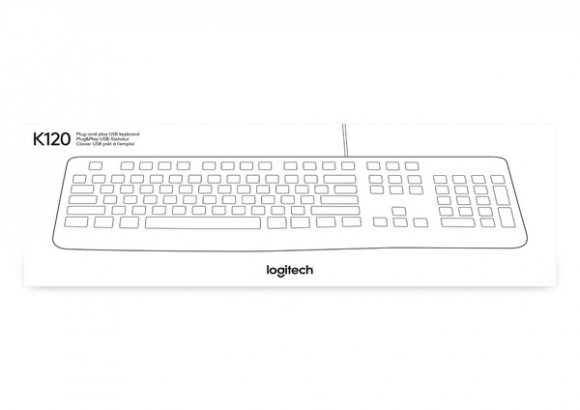 Logitech Tastatur K120 weiß, Kabelgebunden USB, Business
