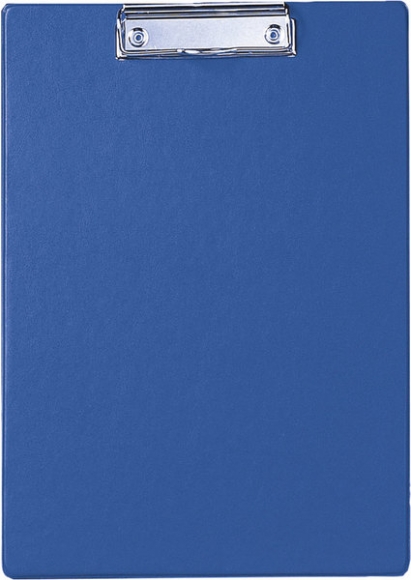 Klemmbrett A4 hoch, blau Karton mit Folienüberzug