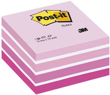 Post-it Haftnotizwürfel 76x76mm, 450 Blatt, pastellrosa,