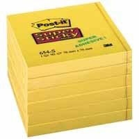 Post-it® Super Sticky Notes #654-S6 1 Block á 90 Blatt, narzissengelb,