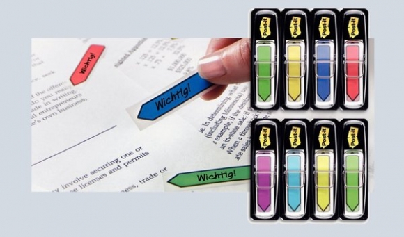 Post-it Index Haftstreifen Pfeile 11,9x43,2mm je Farbe 24 Streifen