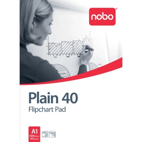 Nobo Flipchart Block, A1, blanko 40 Blatt, 70g/m