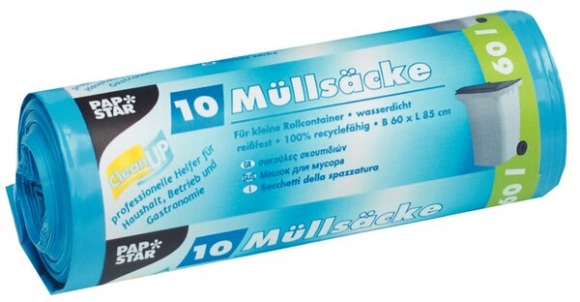 Müllbeutel, LDPE, 60l, 85x60cm, blau