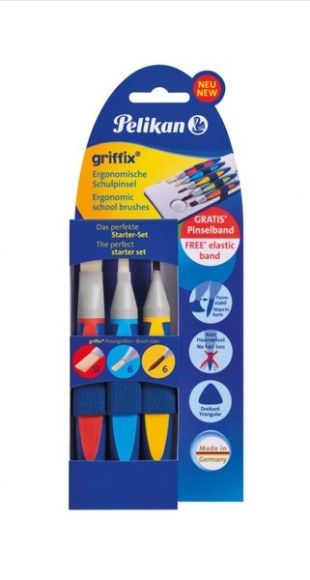 Pinsel Griffix, 3er Set, ergonomischer Dreikantgriff