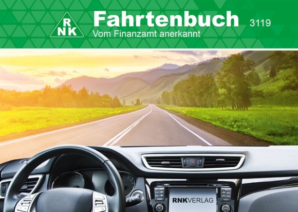 Fahrtenbuch A6 quer für PKW 32 Blatt, Schema über 2 Seiten