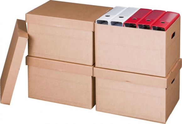 Archiv-Transportbox braun Innenmaß: 413x330x266 Außenmaß: