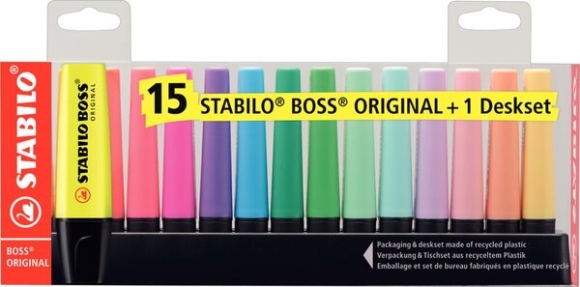 Textmarker Stabilo Boss Original 2-5mm Pastel 15er Etui