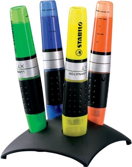 Textmarker Stabilo LUMINATOR, 4er Tischset, 2-5mm