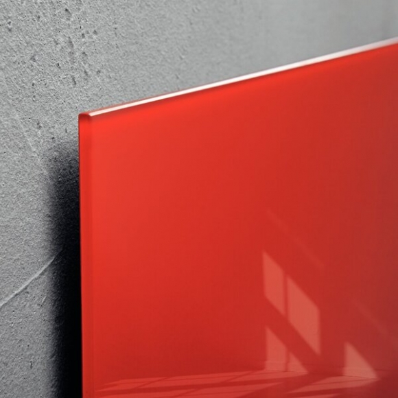 Glas-Magnetboard Artverum, rot inkl. 1 starker SuperDym-Magnet und