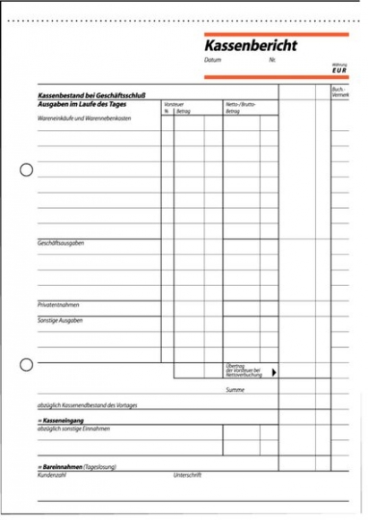 Kassenbericht A5 quer
