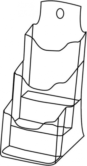 Tischprospekthalter glasklar Acryl 3 Fächer Din Lang hoch, freistehend