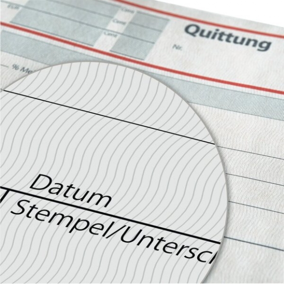 Quittung A6 quer 50 Blatt weiss mit Sicherheitsdruck u. MwSt-Nachweis