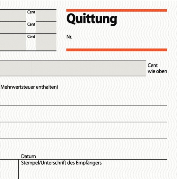 Quittung A6 quer m. Blaupapier und Sicherheitsdruck