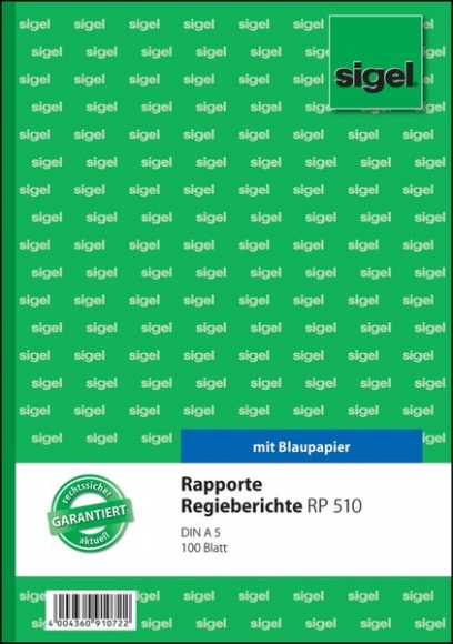 Rapport/Regiebericht A5, 100 Blatt mit Blaupapier