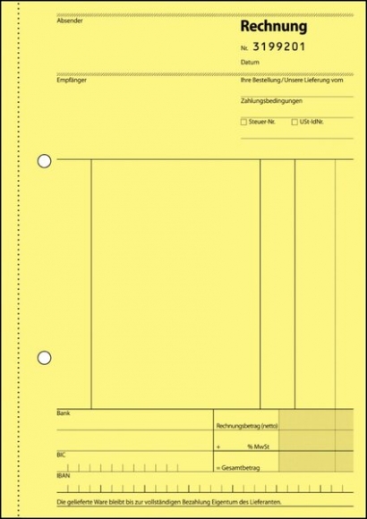 Rechnung A5, SD, 2x50Bl. fortlaufend nummeriert