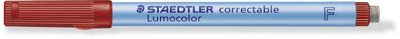 Folienstift Lumocolor correct F rot ca. 0,6mm, wasserlösliche Tinte