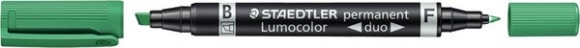 Lumocolor duo permanent Marker 4er Etui in rt,bl,gn und sw