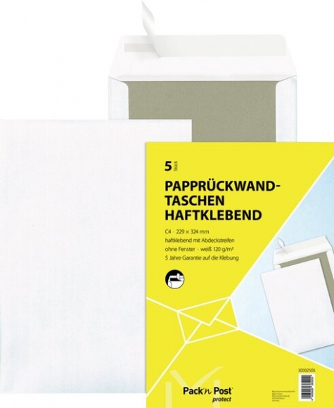 Versandtasche C4, Papprückwand, HK, 120 g/qm, braun