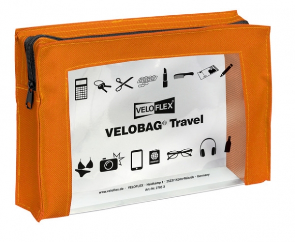 Velobag Travel A5, 230x160, orange PVC-Folie transparent mit farbiger