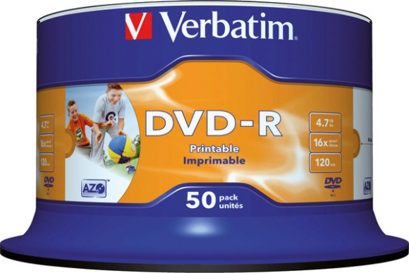 Rohling DVD-R, 4,7 GB/120 Min. 16-fach, inkjet bedruckbar