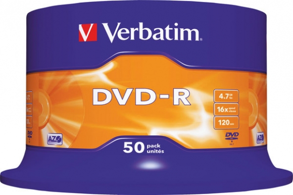 Rohling DVD-R 4,7 GB/120 Min. 16-fach, 50-er Spindel