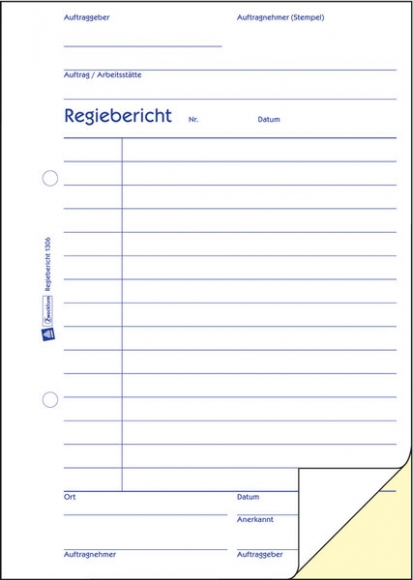 Regiebericht A5 MP 2 x 50Blatt