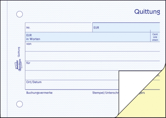 Quittung A6 quer SD 2 x 40Blatt für Kleinunternehmer