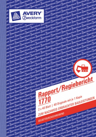 Rapport/Regiebericht A5, 2x40Blatt weiß/gelb, selbstdurchschreibend