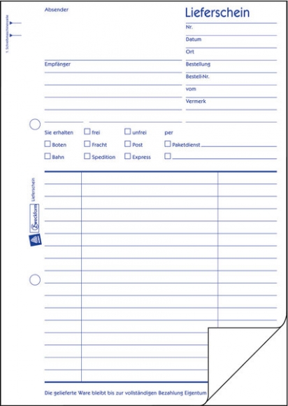 Lieferschein A5, MP, 2 x 50 Blatt