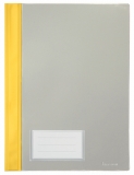 Schnellhefter A4, mit Einsteckfach, gelb, transparenter Deckel, PVC