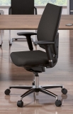 Bürodrehstuhl Upscale, schwarz, gepolsterte Rückenlehne, 1,7 cm