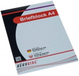 Büroring Briefblock A4/50 Blatt liniert, holzfrei, weiß