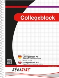 Büroring Collegeblock, A5/80 Blatt, kariert, holzfrei, weiß, 70g/qm