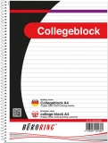 Büroring Collegeblock A4/80 Blatt liniert, holzfrei, weiß, 70g/qm