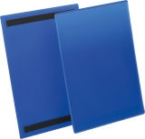 Magnetische Kennzeichnungstasche A4 hoch, blau, Außenformat: 223x313mm