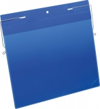 Drahtbügeltasche A4 quer blau PP Außenformat Tasche: 311x280mm