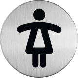 Piktogramm WC Damen 83mm Edelstahl zum selbstkleben