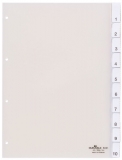 Kunststoff-Register, A4 10-tlg.,transparent