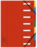 Eckspann-Ordnungsmappe 7 Fächer rot 425g/qm Manila Karton, Innenfach