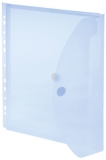 Umschlag A4, Dehnfalte, Abheftrand blau transparent