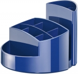 Schreibtisch-Köcher Rondo dunkelblau 9 Fächer, 140x140x109mm, Kunststoff