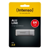 Speicherstick Alu Line USB 2.0, silber, Kapazität 64 GB