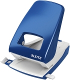Registraturlocher blau, Stanzleistung 40 Blatt 4 mm, mit Anschlagschiene