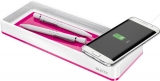 Stiftschale mit Qi-Ladegerät Duo Colour, pink metallic
