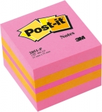 Post-it Haftnotiz Mini Würfel 51x51mm, 400 Blatt, mohnrot,