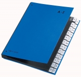 Pultordner 24tlg. A-Z mit Color- Einband, aus Hartpappe blau,